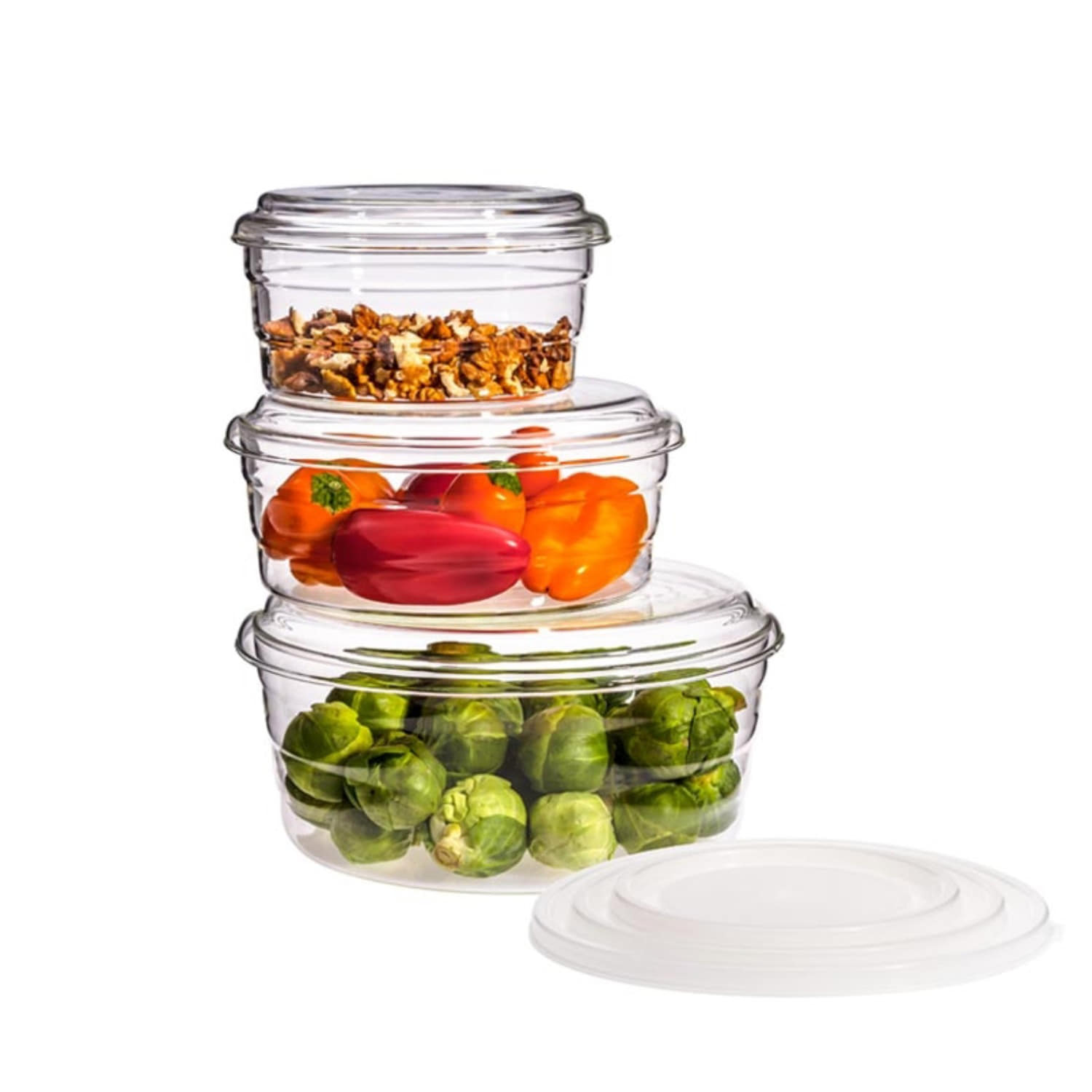﻿Glass Dish Centric with Lids(Set of 3)