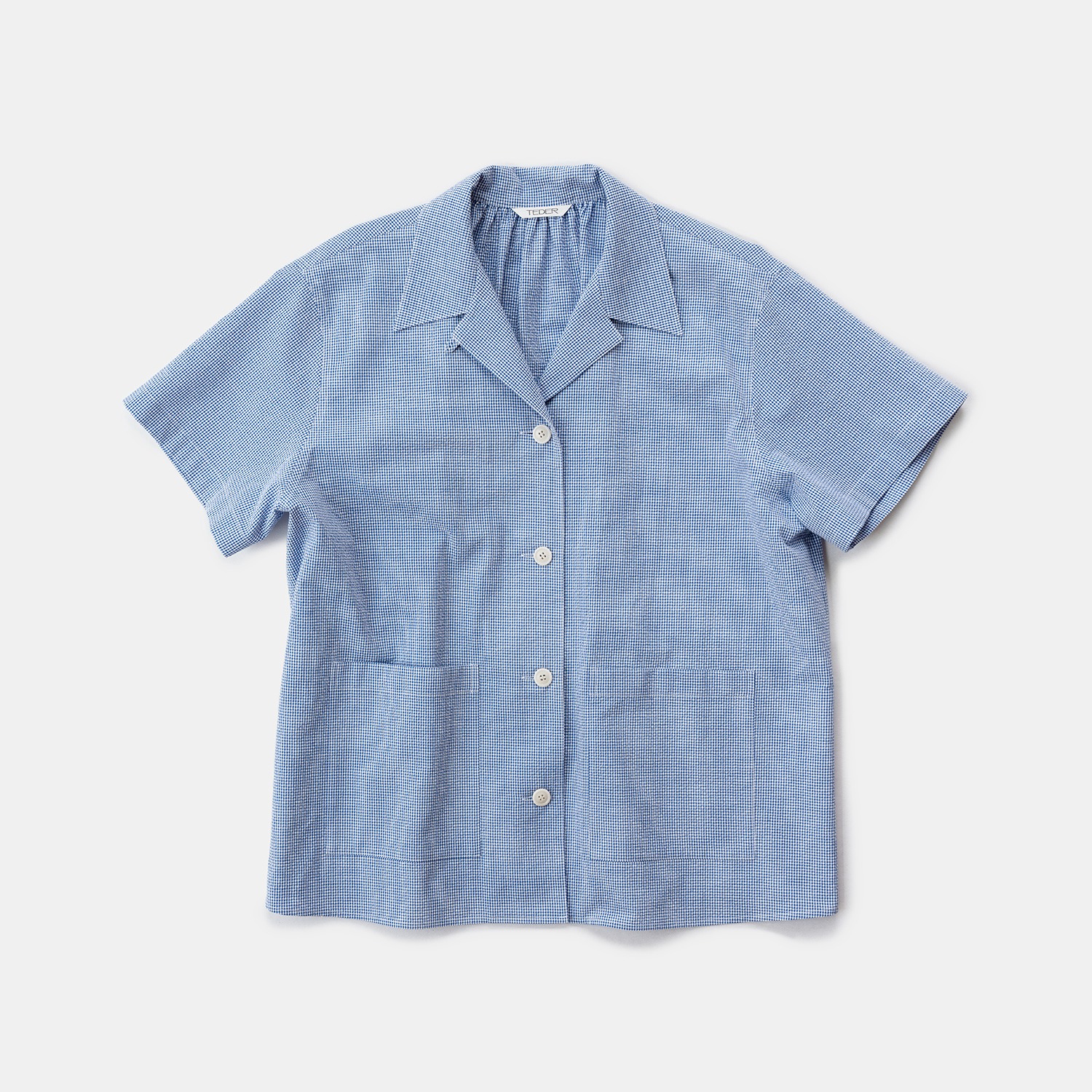 ﻿Blue Check Half Sleeve Shirt
