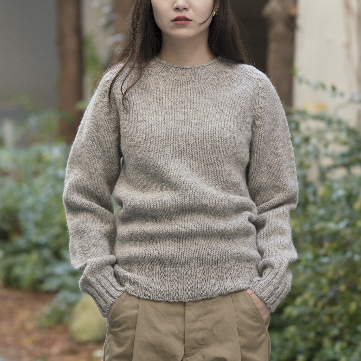 ﻿Chunky Undyed Sweater - 2color