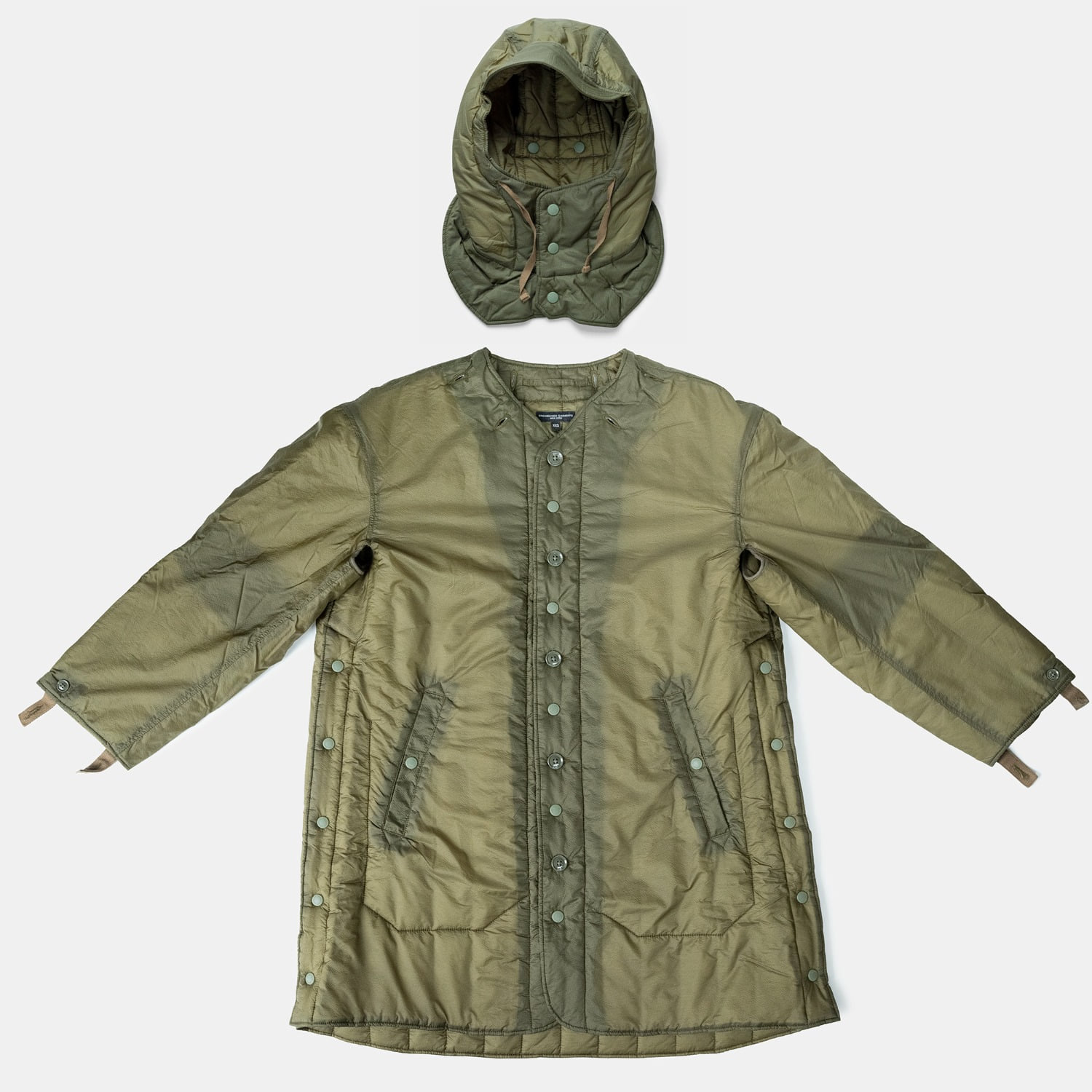 ﻿Olive Nylon Micro Ripstop Liner Jacket - 2size