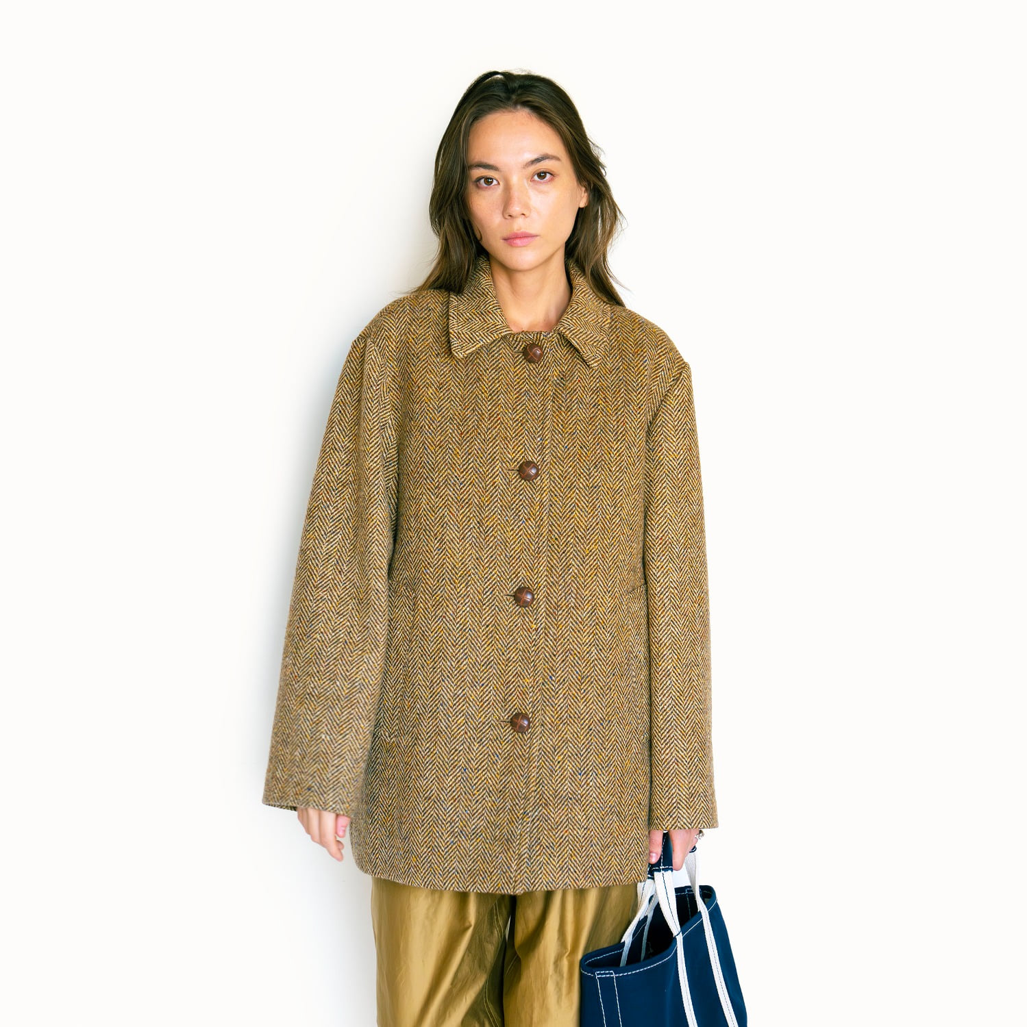 ﻿Girl Tweed Half Coat