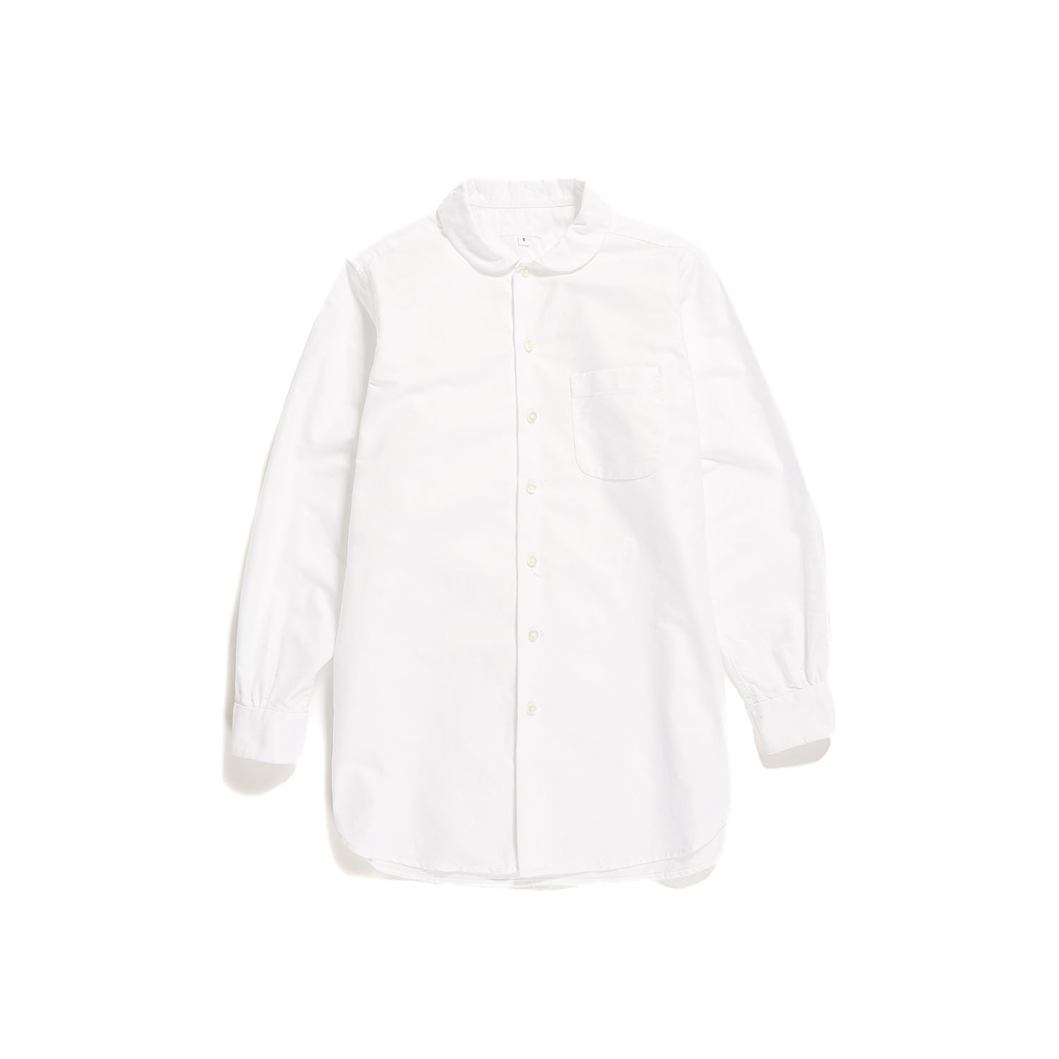 ﻿Rounded Collar Shirt - White