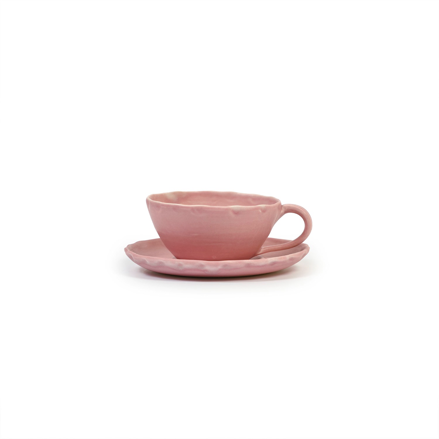 ﻿Lace Cup&amp;Saucer - Matte Pink