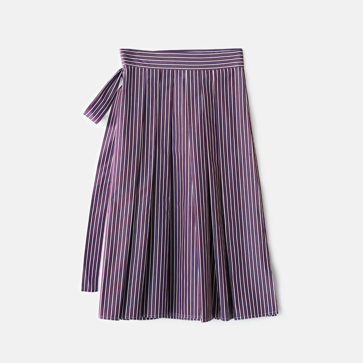 ﻿Bordeaux Stripe Tuck Midi Skirt