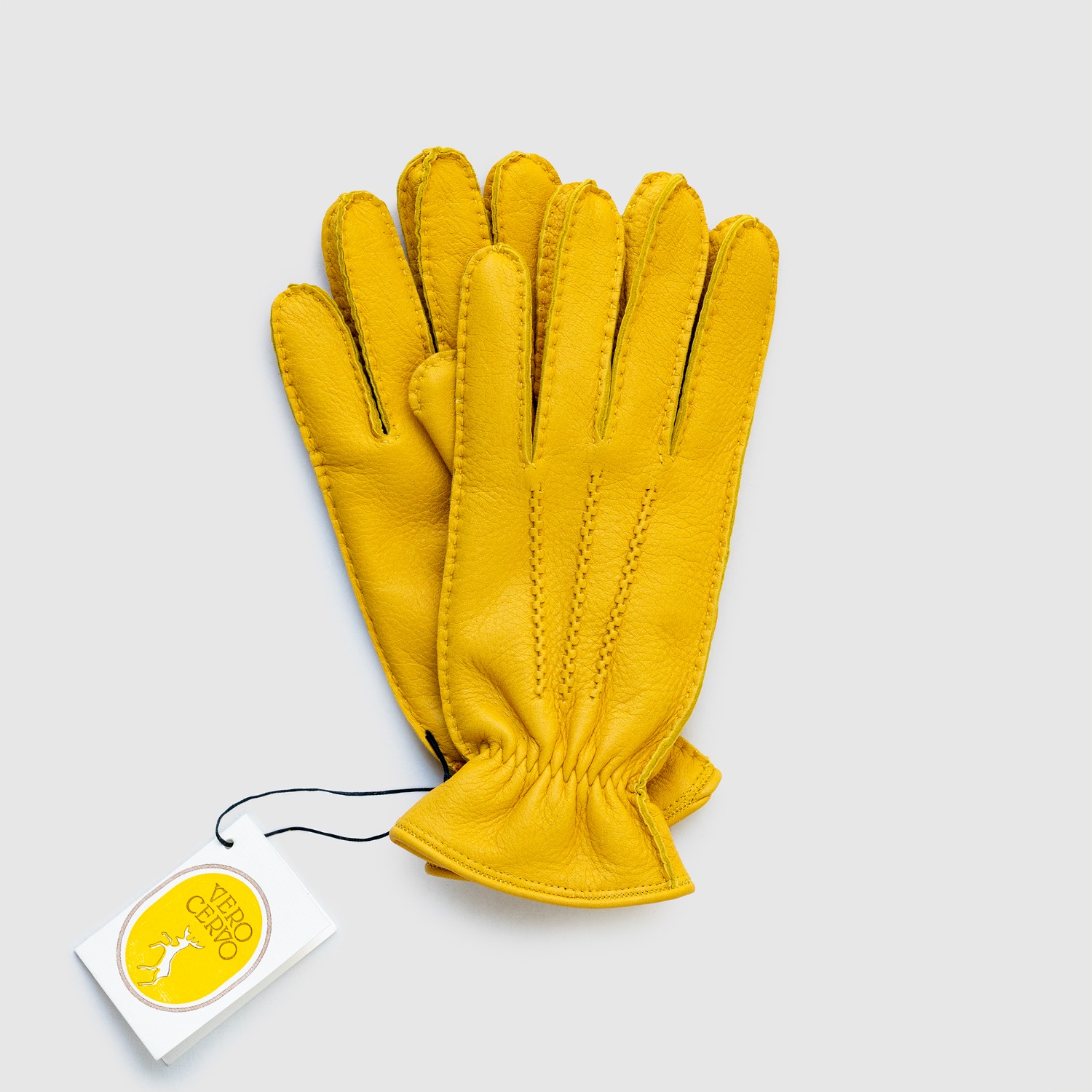 ﻿Deerskin Gloves - Yellow