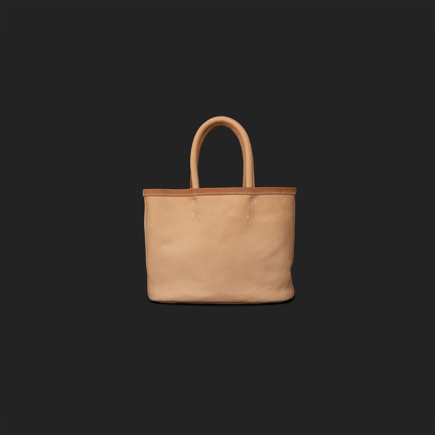 ﻿Leather Oval Basket Bag - Mini