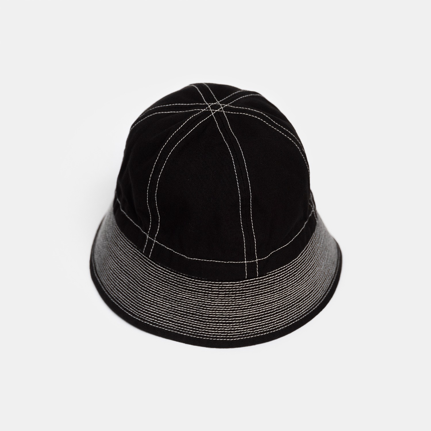﻿Canvas Dixie Bucket Hat - Black(with White Stitch)