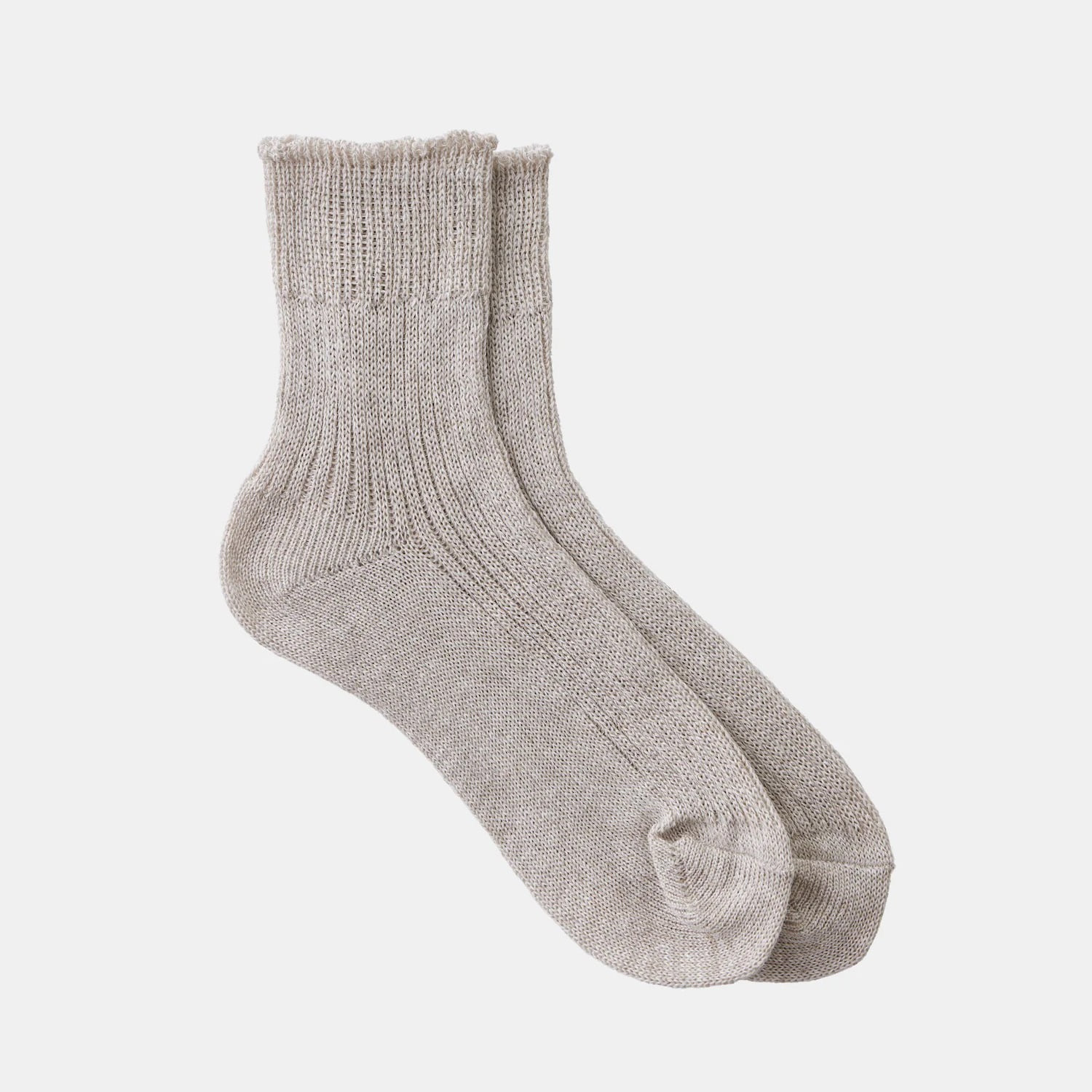 Linen Rib Socks - Natural