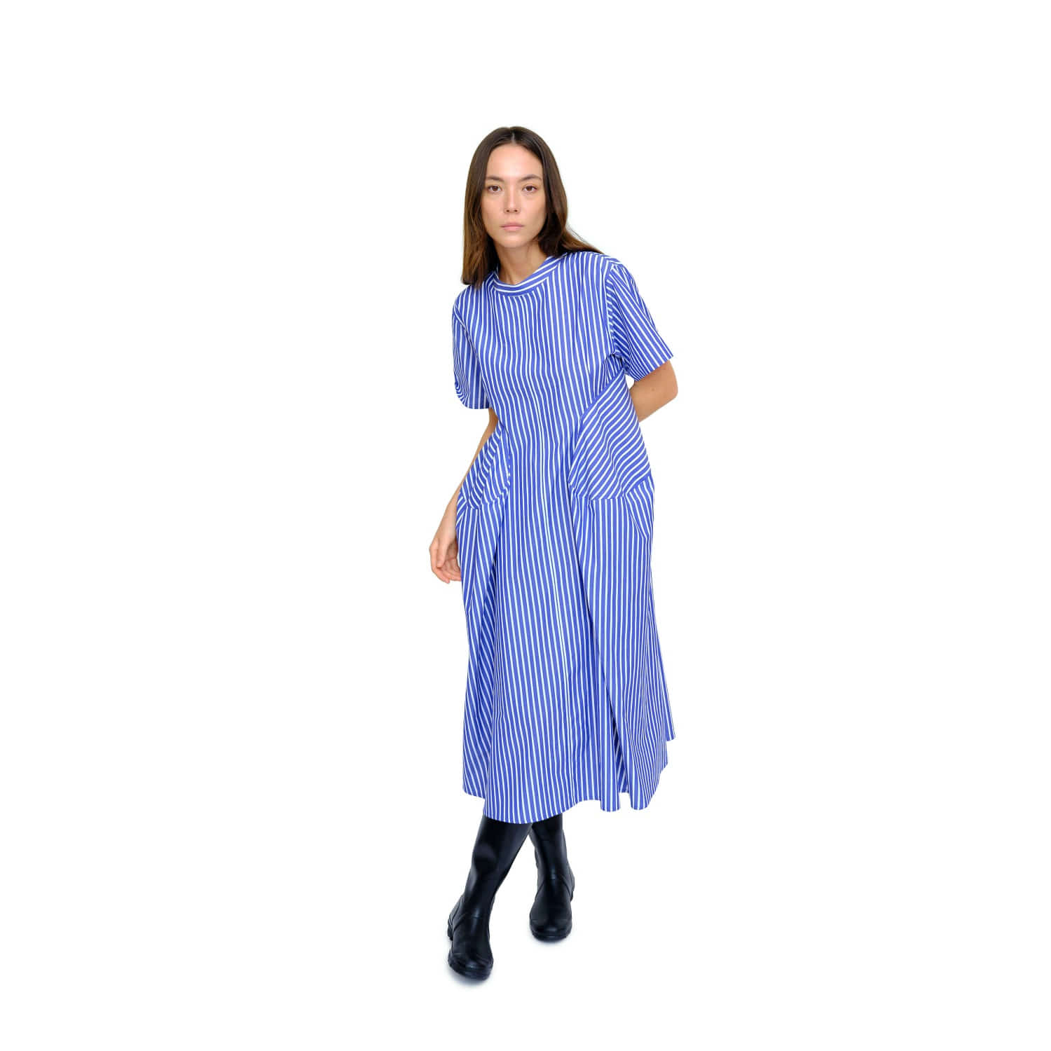 ﻿Stripe Saur Dress II - Blue&amp;White Stripe(Bold)
