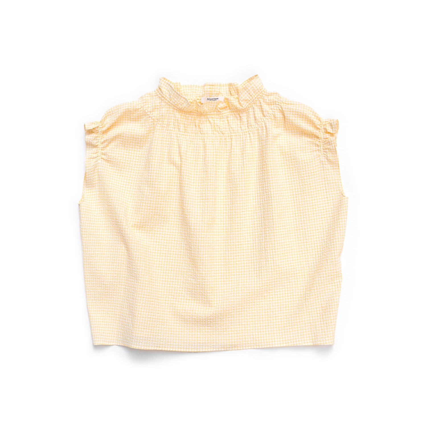 ﻿Memoir Short Sleeve Blouse - Yellow Gingham (-50%)