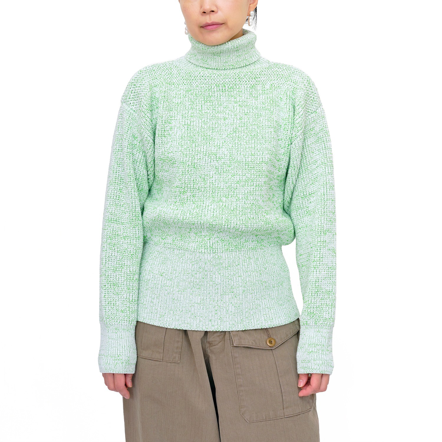 ﻿High Neck Sweater - Green (-30%)