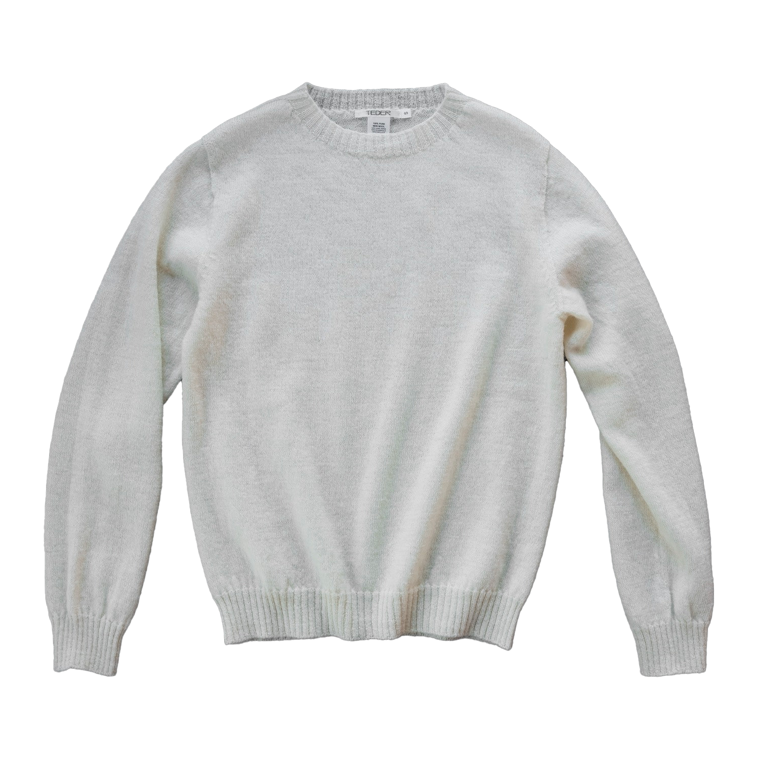 ﻿Shetland Wool Crewneck Sweater - White
